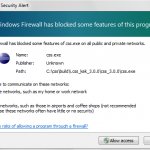 Firewall warning